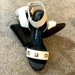 Women’s White Sandals w/ Studs and ankle straps